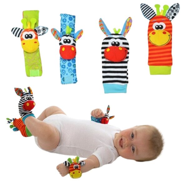 Infant bed bell baby kids plush Toddler Baby Handbell Ring Bell socks Toy Jungle - Picture 7 of 16
